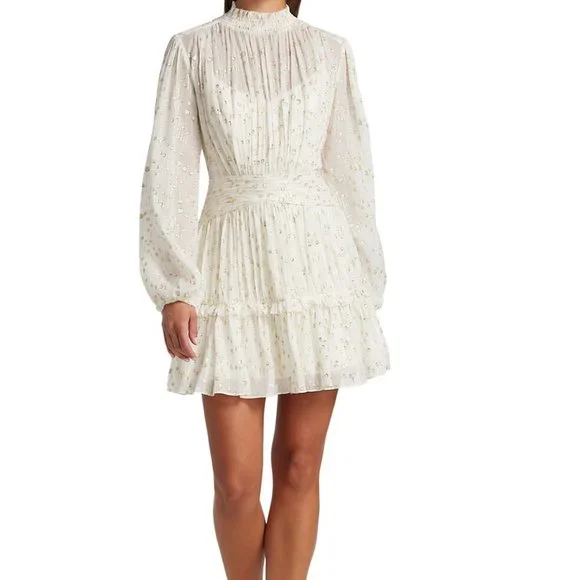 Monique Lhuillier | Dresses | Ml Monique Lhuillier Metallic Fil Coup  Minidress | Poshmark